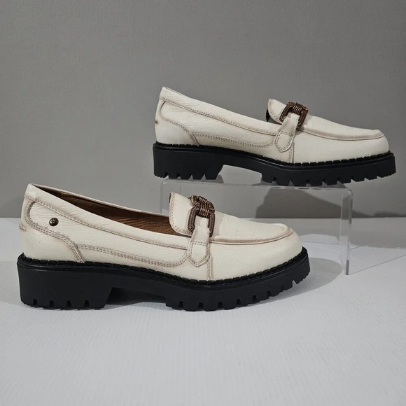 Pikolinos Aviles Chunky Platform Chain Loafer Nata Cream Leather EU Size 41 - Picture 3 of 13